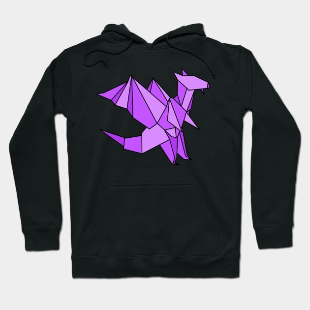 Purple origami dragon Hoodie by CalliesArt